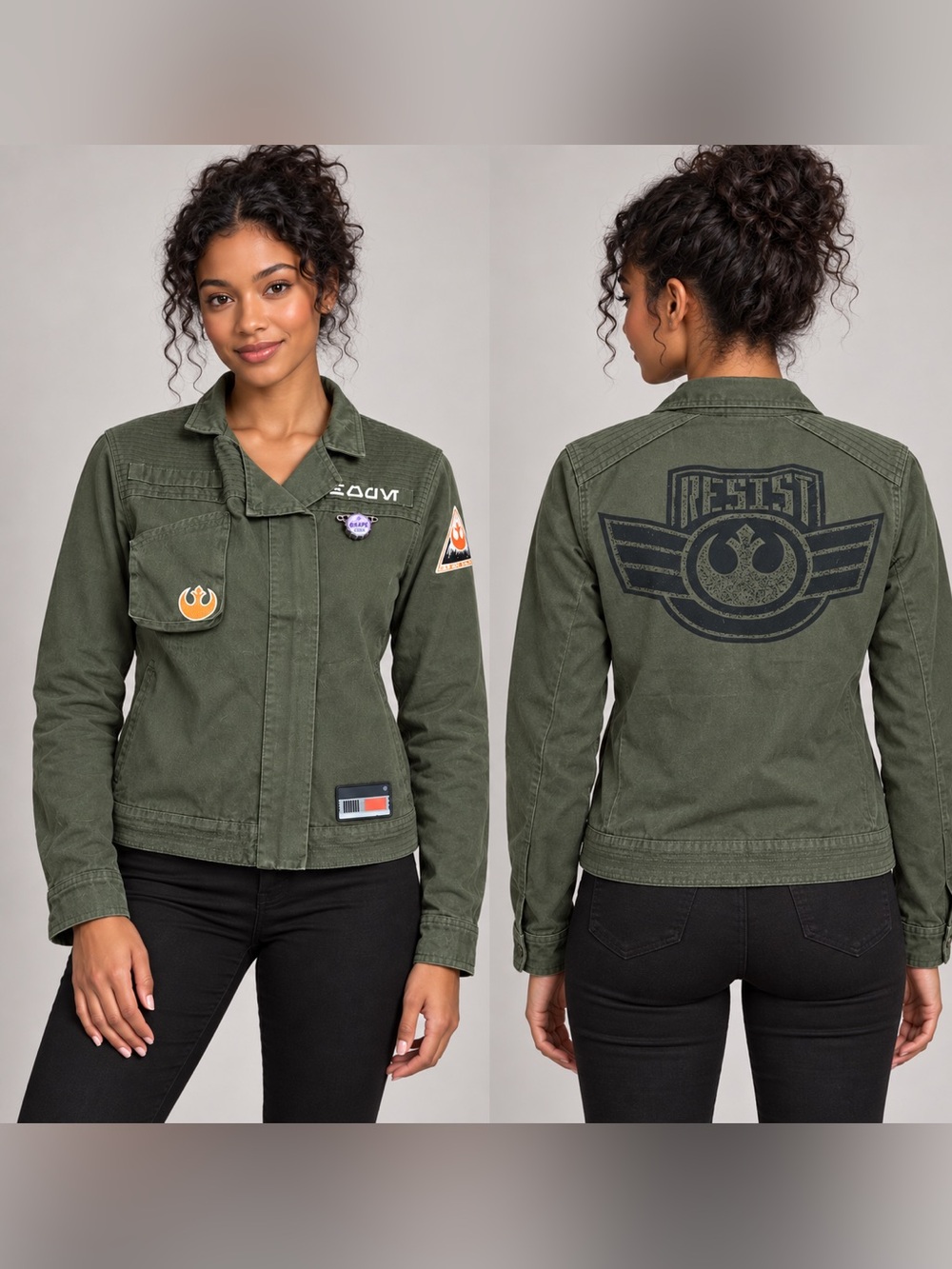 Star Wars Rebel Alliance “RESIST” Olive Utility Jacket – XS